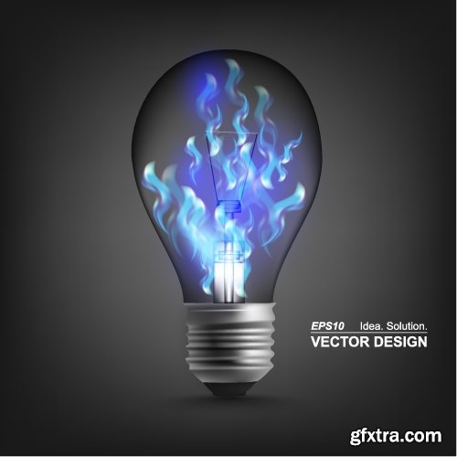 Collection of vector image background is a high-tech electric lamp 25 EPS