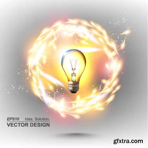 Collection of vector image background is a high-tech electric lamp 25 EPS