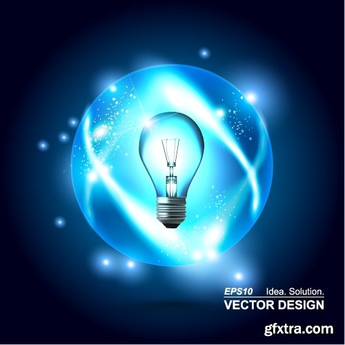 Collection of vector image background is a high-tech electric lamp 25 EPS