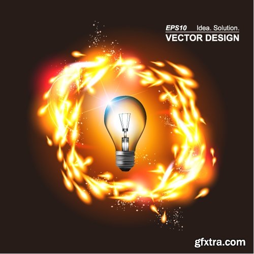 Collection of vector image background is a high-tech electric lamp 25 EPS