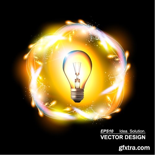 Collection of vector image background is a high-tech electric lamp 25 EPS