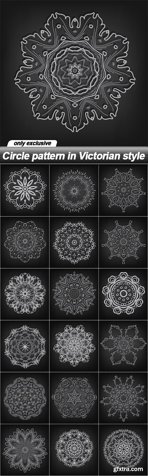 Circle pattern in Victorian style - 18 EPS