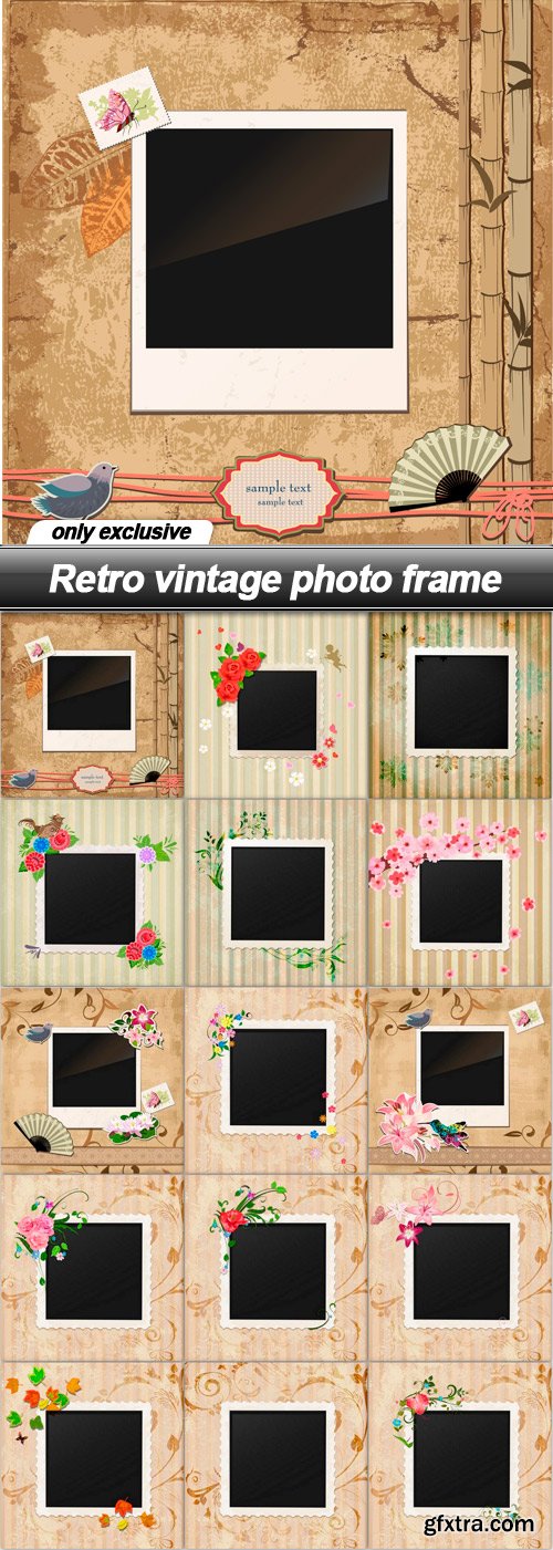 Retro vintage photo frame - 15 EPS