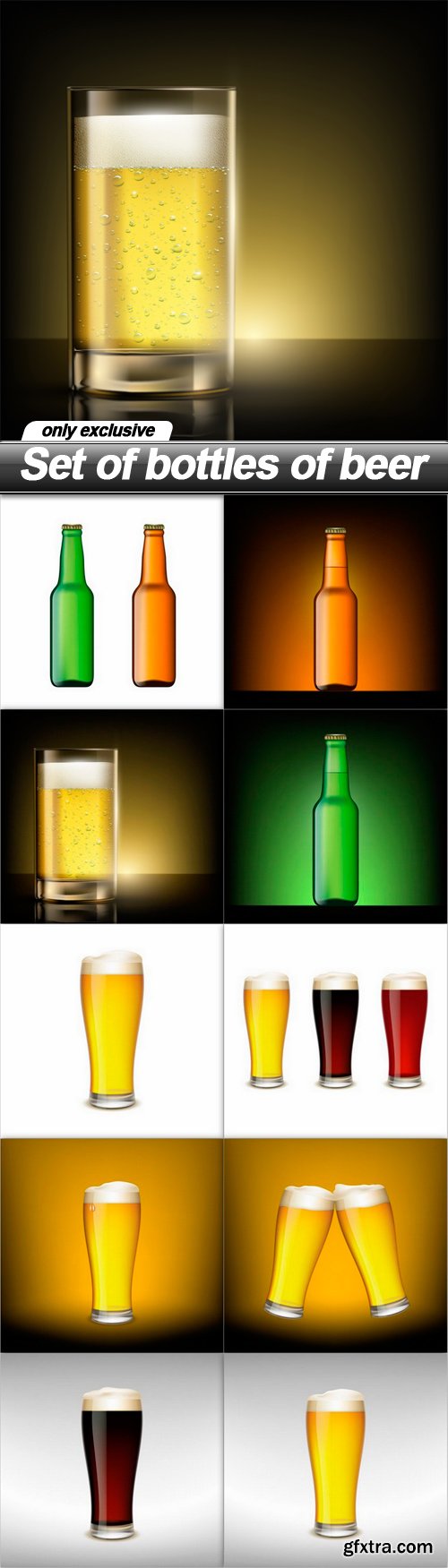 Set of bottles of beer - 10 EPS