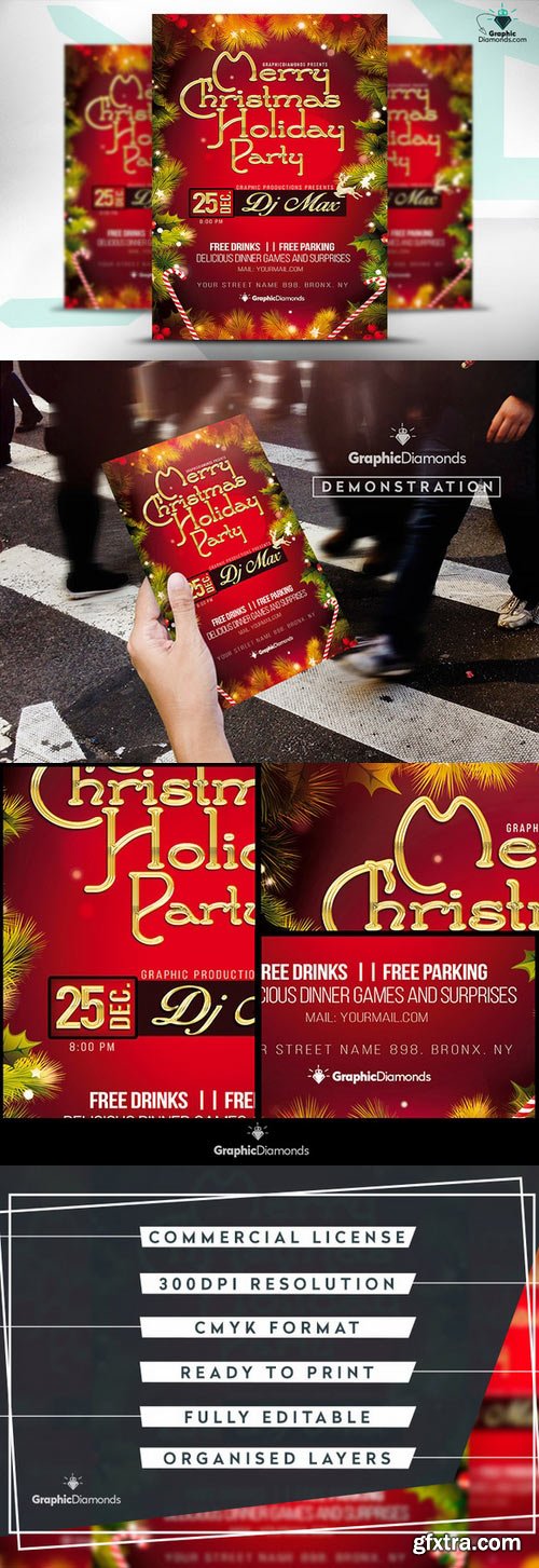 CM - Merry Christmas Holiday Party Flyer 425514