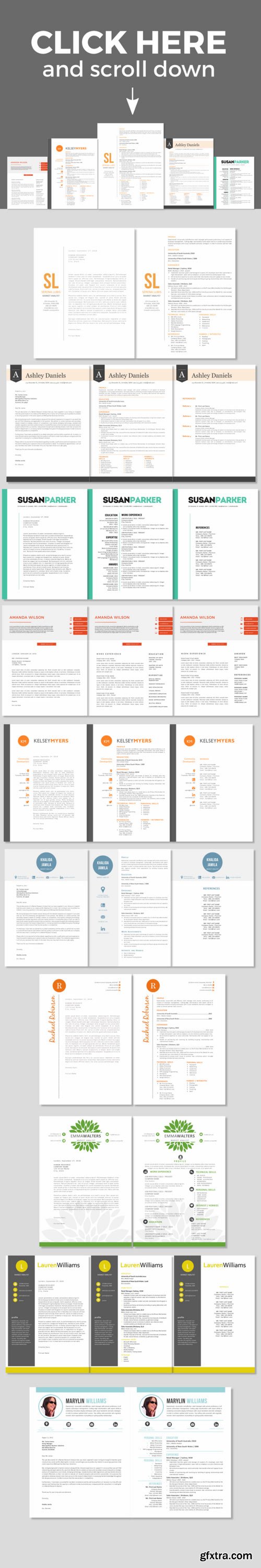 CM - 30 massive Word resume pack bundle 424063