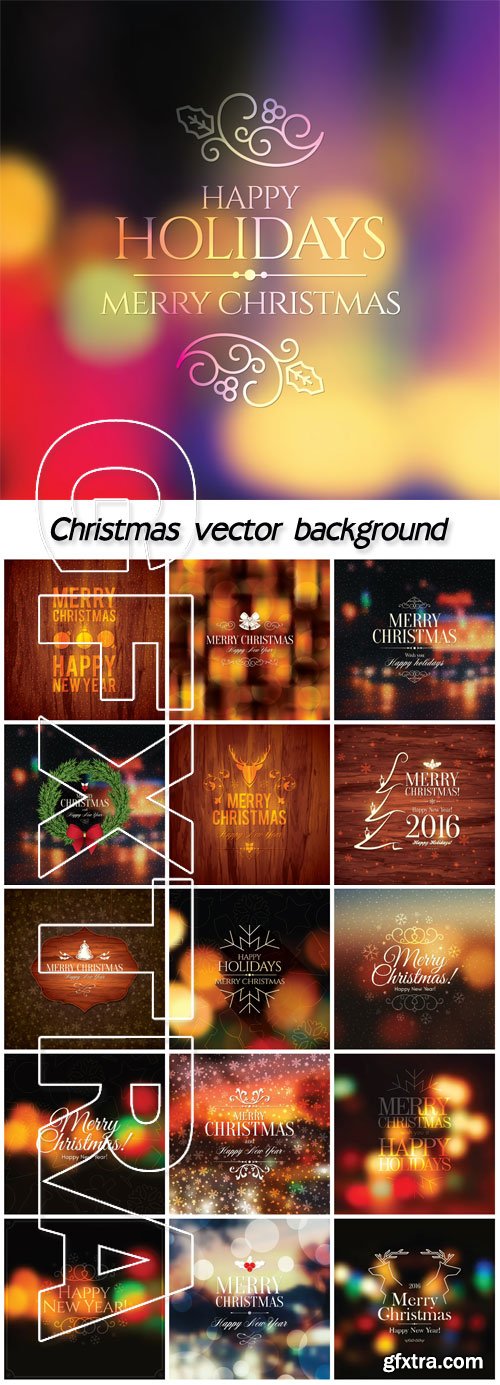 Vector Christmas 2016, holiday backgrounds with inscriptions