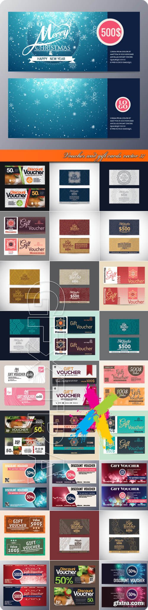 Voucher and gift cards vector 37