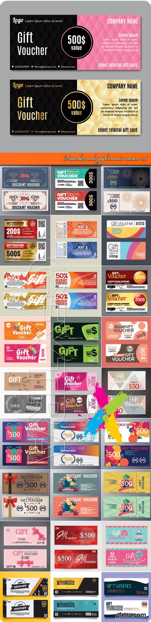 Voucher and gift cards vector 37