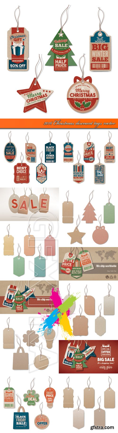 2016 Christmas discount tags vector