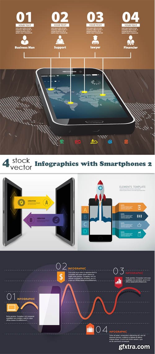 Vectors - Infographics with Smartphones 2