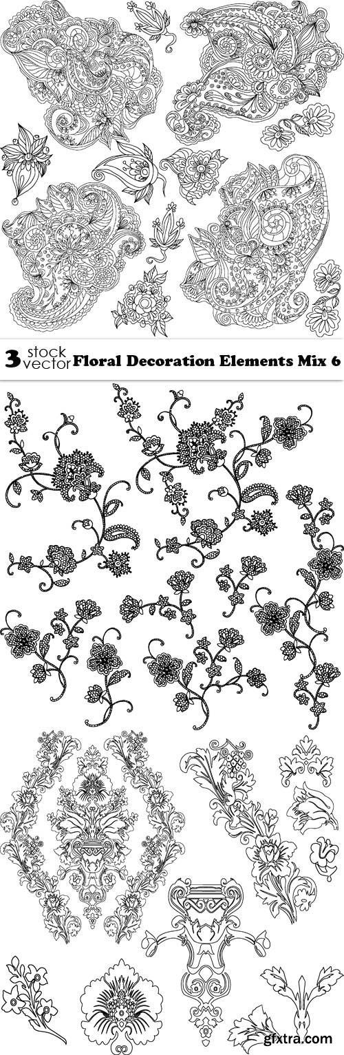 Vectors - Floral Decoration Elements Mix 6