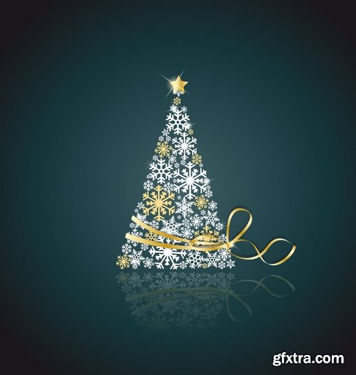 Collection of vector a background picture winter tree new year christmas 25 EPS