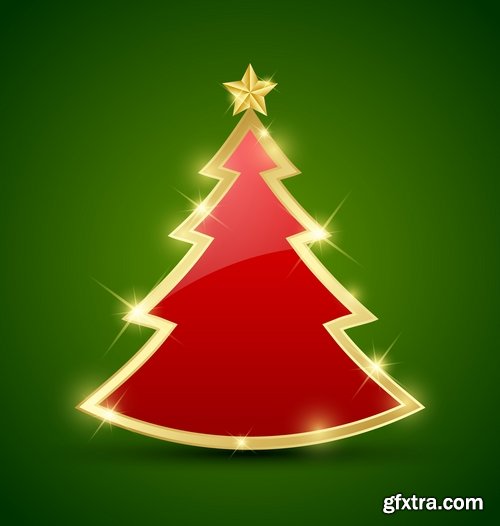 Collection of vector a background picture winter tree new year christmas 25 EPS