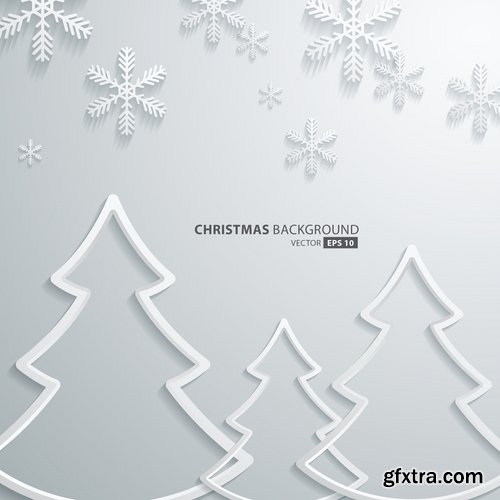 Collection of vector a background picture winter tree new year christmas 25 EPS
