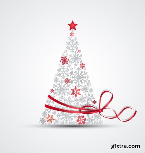 Collection of vector a background picture winter tree new year christmas 25 EPS