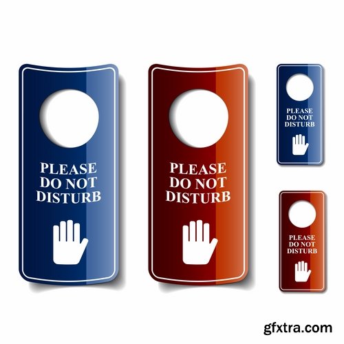 Collection picture vector label sign for the door handle 25 EPS