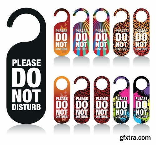 Collection picture vector label sign for the door handle 25 EPS