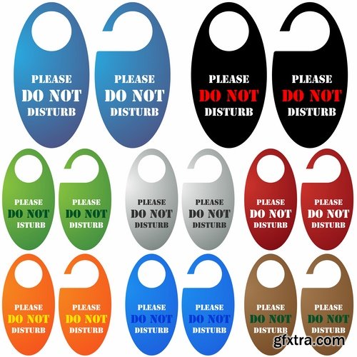 Collection picture vector label sign for the door handle 25 EPS