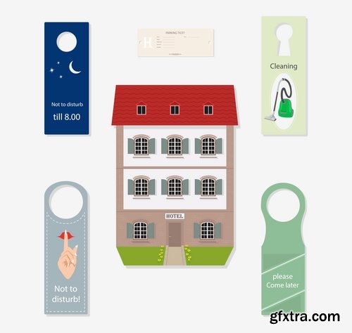 Collection picture vector label sign for the door handle 25 EPS