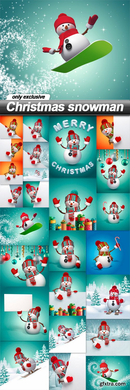 Christmas snowman 2 - 25 UHQ JPEG