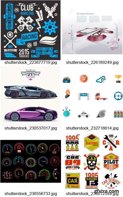 Amazing SS - Car Races & Service Badges, 25xEPS