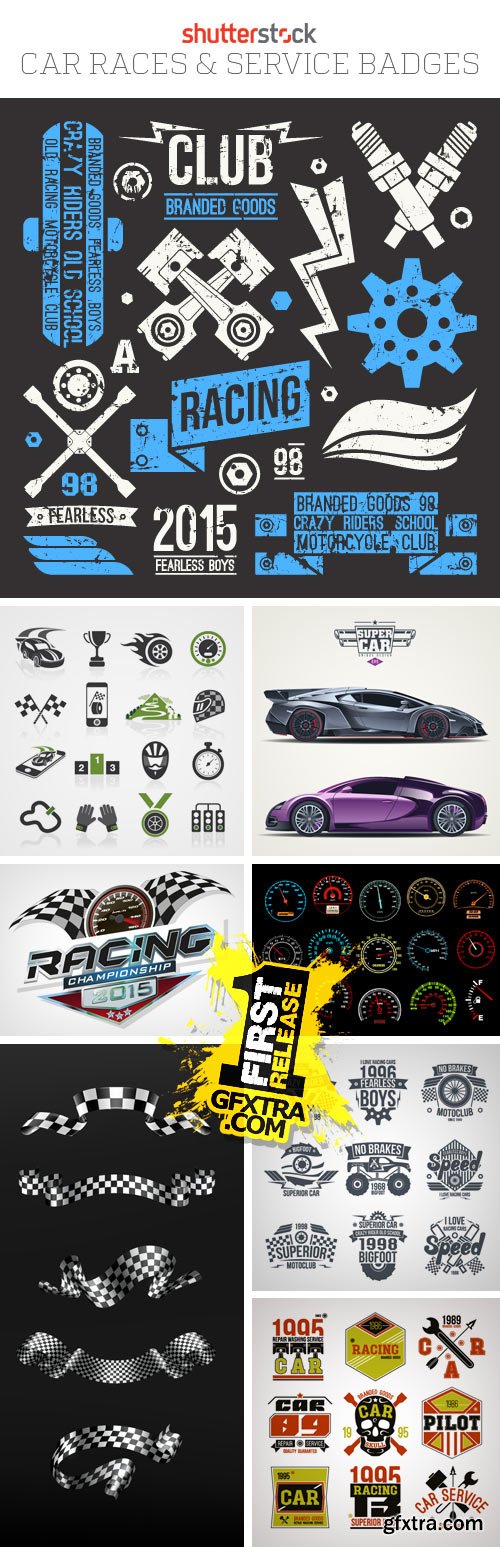 Amazing SS - Car Races & Service Badges, 25xEPS