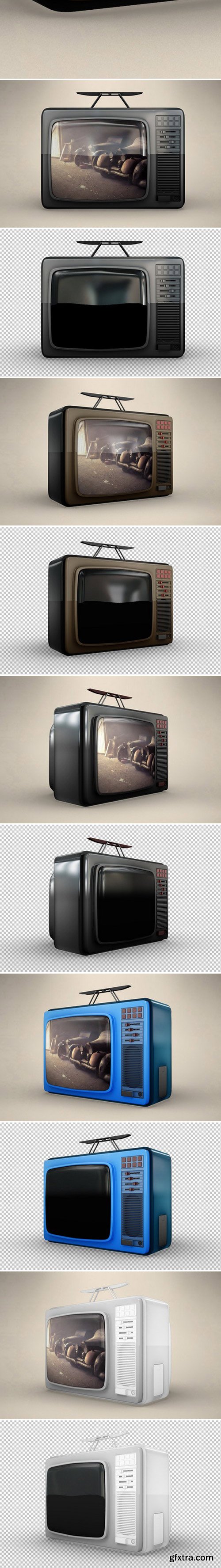 CM - BUNDLE Vintage Philips Tv 1974MockUp 434739