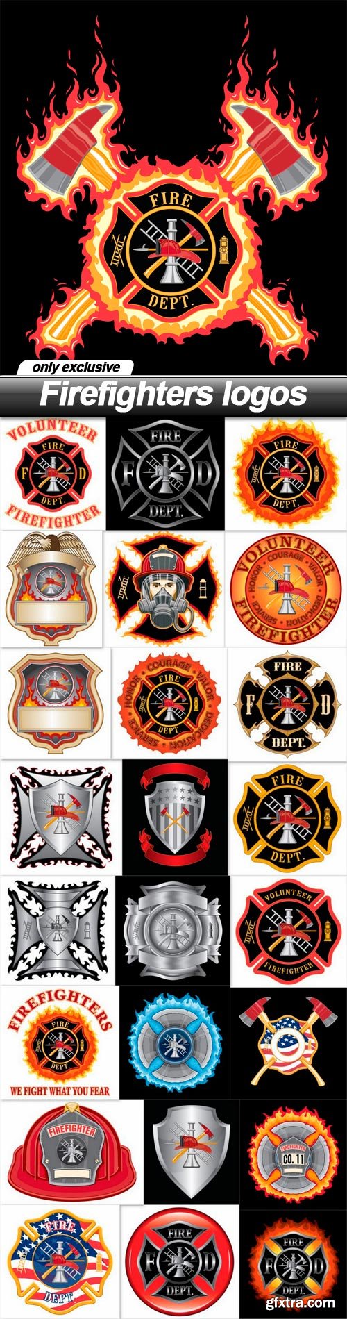 Firefighters logos - 25 EPS