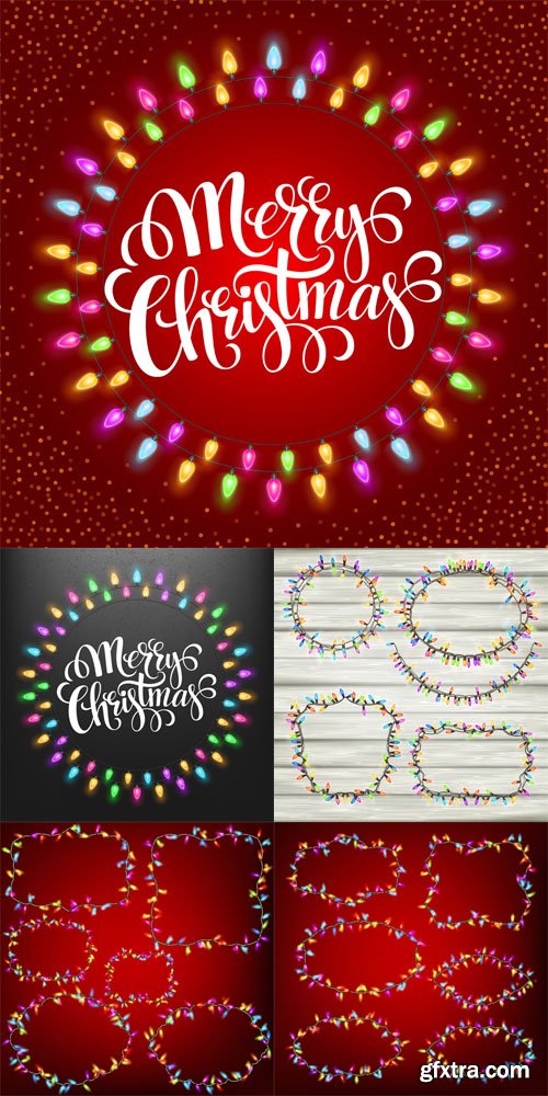 Vector Christmas Lights Frames