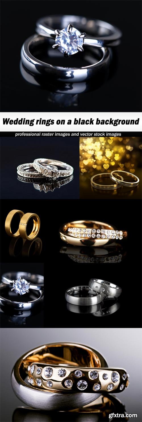 Wedding rings on a black background