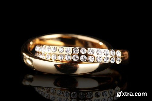 Wedding rings on a black background