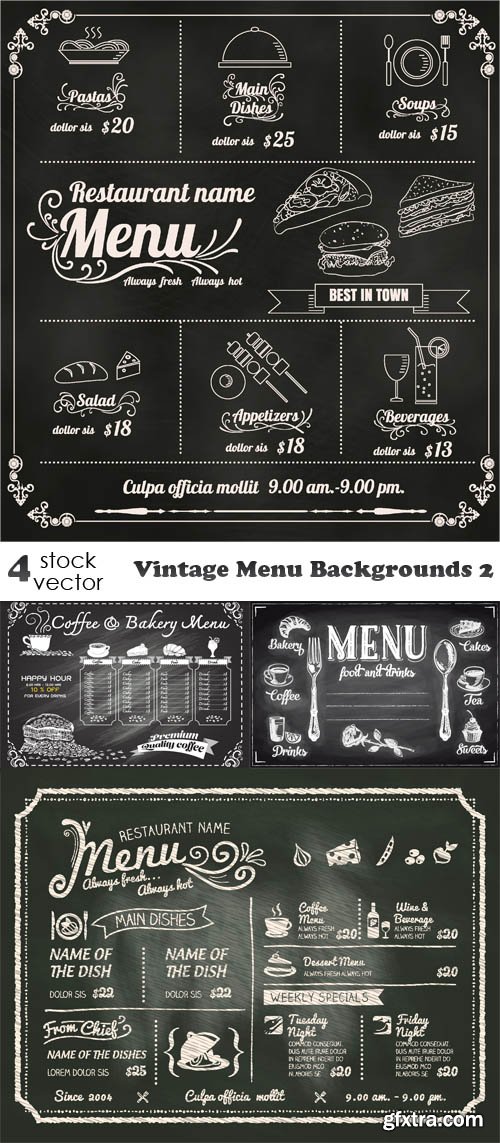 Vectors - Vintage Menu Backgrounds 2