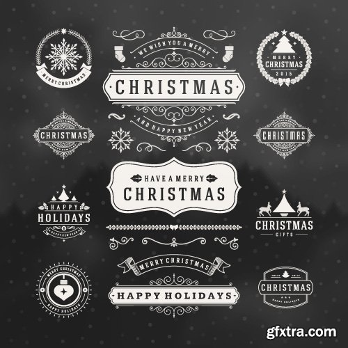 2016 Merry Christmas logos labels and badges vector