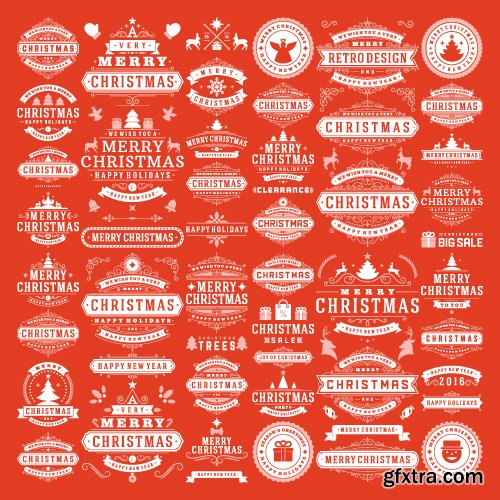 2016 Merry Christmas logos labels and badges vector