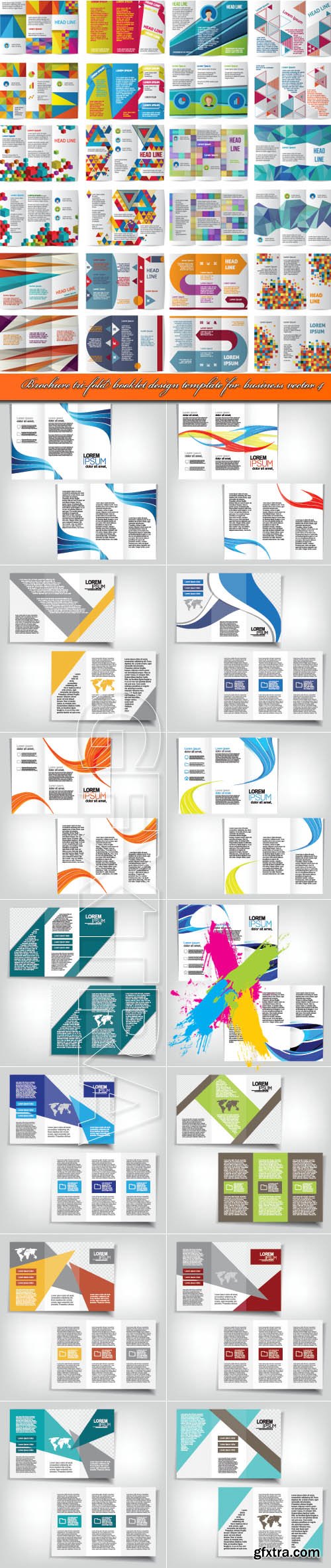 Brochure tri-fold booklet design template for business vector 4