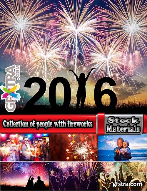 Collection of New Year Christmas Santa Claus Father Christmas people with fireworks 25 HQ Jpeg