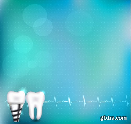 Collection of vector image tooth dental dentist healthy aching tooth 25 EPS