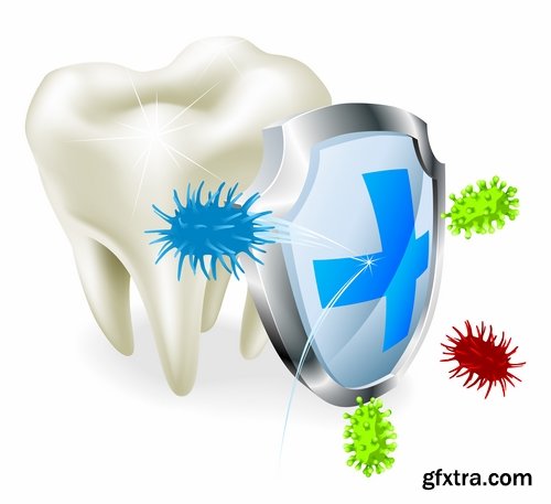 Collection of vector image tooth dental dentist healthy aching tooth 25 EPS