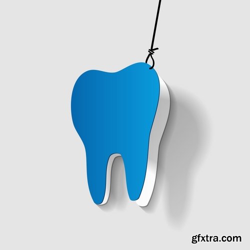 Collection of vector image tooth dental dentist healthy aching tooth 25 EPS