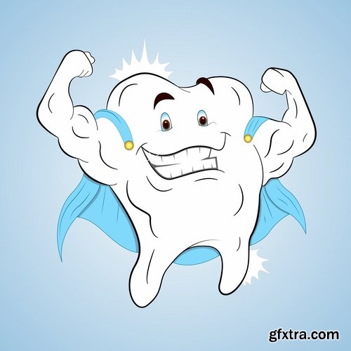 Collection of vector image tooth dental dentist healthy aching tooth 25 EPS