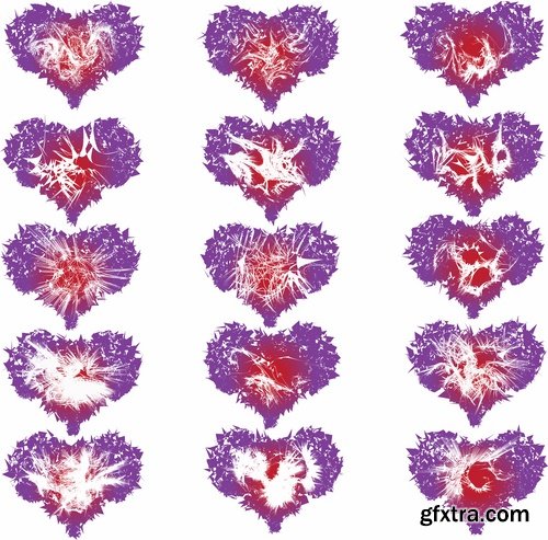 Collection heart vector image spiral silhouette logo icon Blob 25 EPS