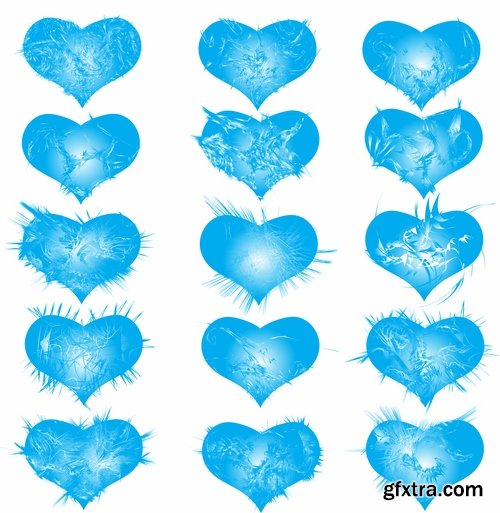 Collection heart vector image spiral silhouette logo icon Blob 25 EPS