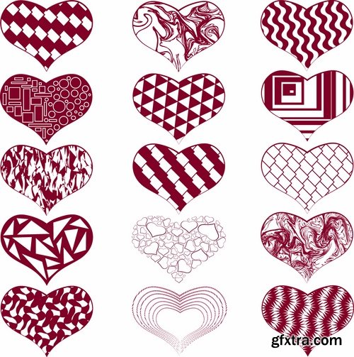 Collection heart vector image spiral silhouette logo icon Blob 25 EPS