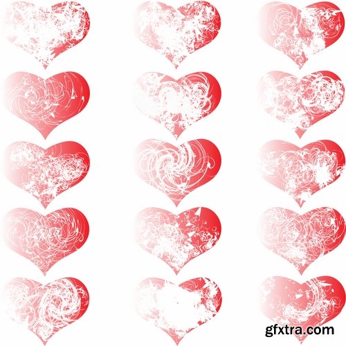 Collection heart vector image spiral silhouette logo icon Blob 25 EPS