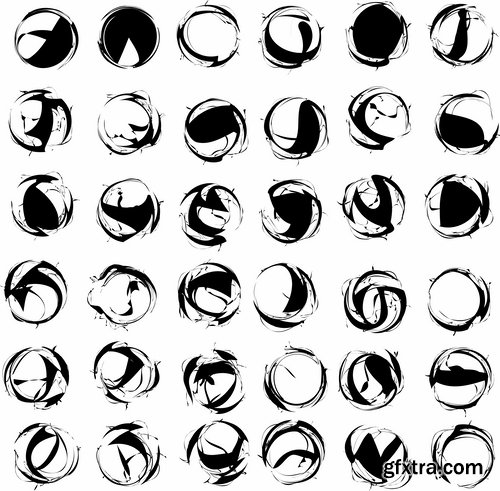 Collection heart vector image spiral silhouette logo icon Blob 25 EPS