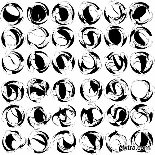 Collection heart vector image spiral silhouette logo icon Blob 25 EPS