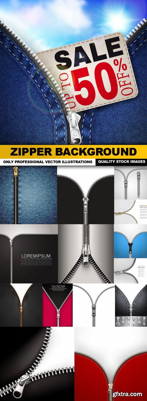Zipper Background - 15 Vector
