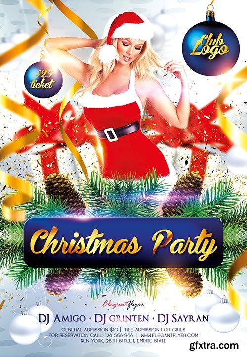 Christmas Party Flyer PSD Template + Facebook Cover