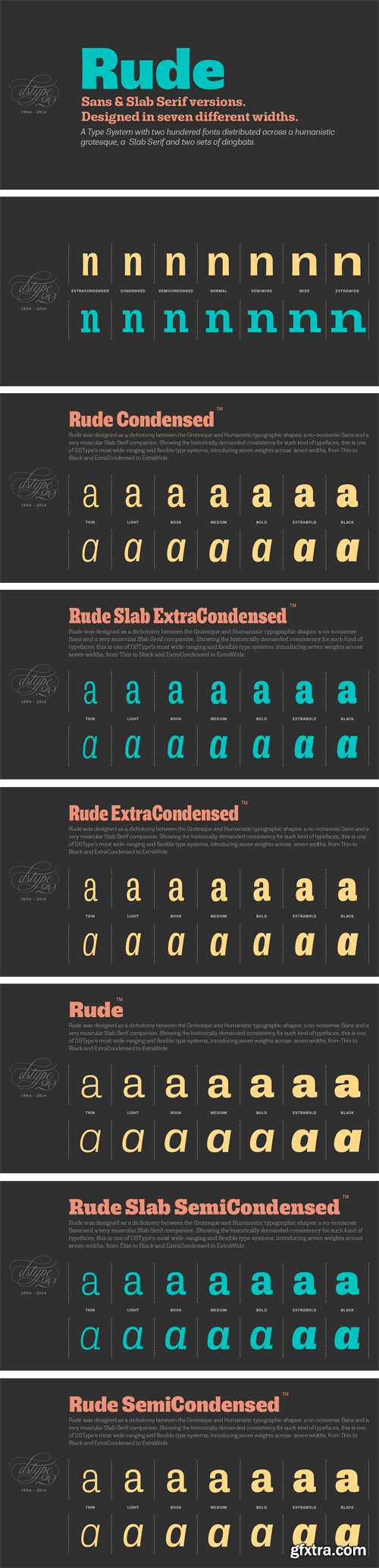 Rude - 15 Font Families [200 Fonts]